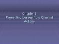 Chapter 8 Preventing Losses from Criminal Actions PowerPoint PPT Presentation