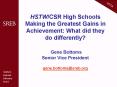 HSTW/CSR High Schools Making the Greatest Gains in Achievement: What did they do differently?  Gene Bottoms Senior Vice President gene.bottoms@sreb.org PowerPoint PPT Presentation