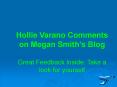 Hollie Varano Comments on Megan Smith PowerPoint PPT Presentation