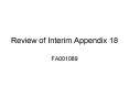 Review of Interim Appendix 18 PowerPoint PPT Presentation