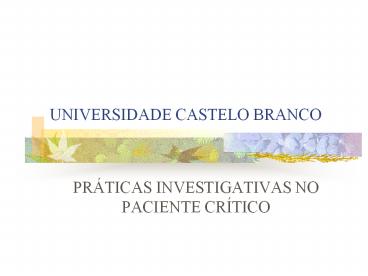 UNIVERSIDADE CASTELO BRANCO