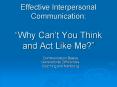 Effective Interpersonal Communication:  PowerPoint PPT Presentation