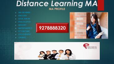 |9278888320@@@||| MA Distance Learning Education Courses in india||