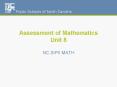 Assessment of Mathematics Unit 8 PowerPoint PPT Presentation