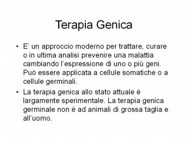 Terapia Genica