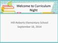 Welcome to Curriculum Night PowerPoint PPT Presentation