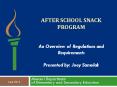 AFTER SCHOOL Snack Program PowerPoint PPT Presentation