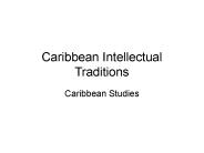 Caribbean Intellectual Traditions