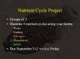 Nutrient Cycle Project PowerPoint PPT Presentation
