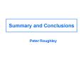 Summary and Conclusions PowerPoint PPT Presentation