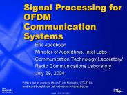 Signal Processing for OFDM Communication Systems