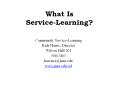 What Is Service-Learning? PowerPoint PPT Presentation