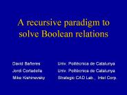 A recursive paradigm to solve Boolean relations
