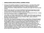 AGRICULTURE IN SOUTH AFRICA: CURRENT STATUS