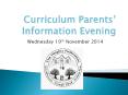 Curriculum Parents PowerPoint PPT Presentation