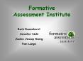 Formative Assessment Institute PowerPoint PPT Presentation