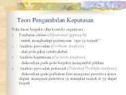 Teori Pengambilan Keputusan
