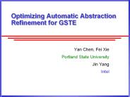 Optimizing Automatic Abstraction Refinement for GSTE