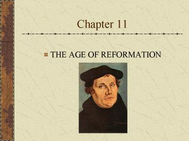 THE AGE OF REFORMATION