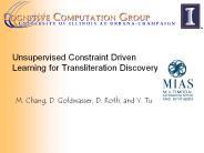 Unsupervised Constraint Driven Learning for Transliteration Discovery