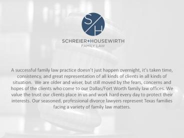 Schreier & Housewirth Divorce lawyers from Dallas/Fort Worth