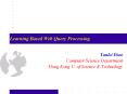 Learning Based Web Query Processing PowerPoint PPT Presentation