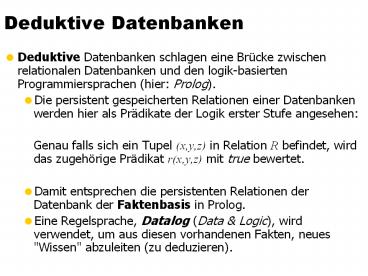 Deduktive Datenbanken