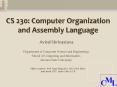 CS 230: Computer Organization and Assembly Language PowerPoint PPT Presentation