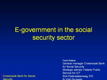 E-government in the social security sector