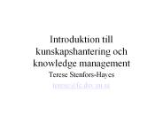 Introduktion till kunskapshantering och knowledge management