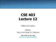 CSE 403 Lecture 12