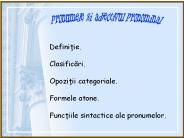 pronumele si adjectivul pronominal