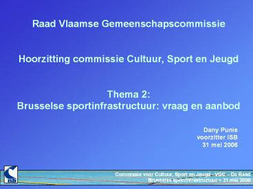Commissie voor Cultuur, Sport en Jeugd - VGC 