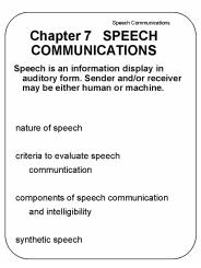 Chapter 7  SPEECH COMMUNICATIONS