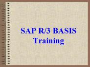 SAP R/3 BASIS Training