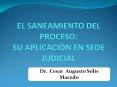 EL SANEAMIENTO DEL PROCESO: SU APLICACI PowerPoint PPT Presentation