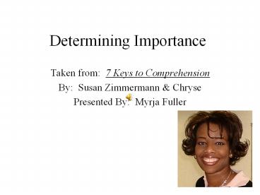 Determining Importance