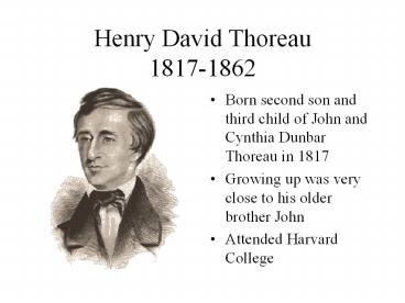 Henry David Thoreau 1817-1862
