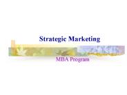 Strategic Marketing