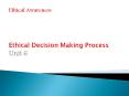 Ethical Decision Making Process Unit 6 PowerPoint PPT Presentation