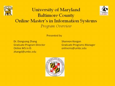 University of Maryland Baltimore County Online Master