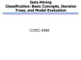 Data Mining Classification: Basic Concepts, Decision Trees, and Model Evaluation PowerPoint PPT Presentation