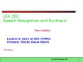 LSA 352: Speech Recognition and Synthesis PowerPoint PPT Presentation