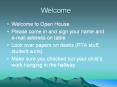 Welcome to Open House PowerPoint PPT Presentation