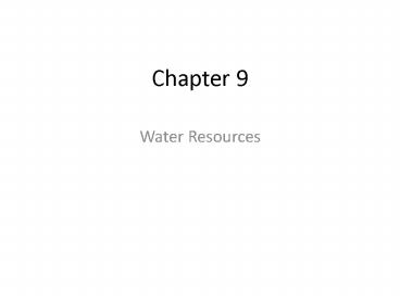 Water Resources