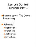 Lecture Outline Schemas Part 1 PowerPoint PPT Presentation