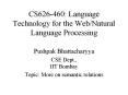 CS626-460: Language Technology for the Web/Natural Language Processing PowerPoint PPT Presentation
