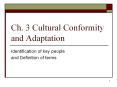 Ch. 3 Cultural Conformity and Adaptation PowerPoint PPT Presentation