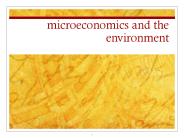 microeconomics and the environment
