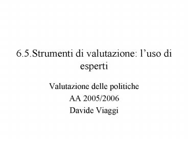 6.5.Strumenti di valutazione: l